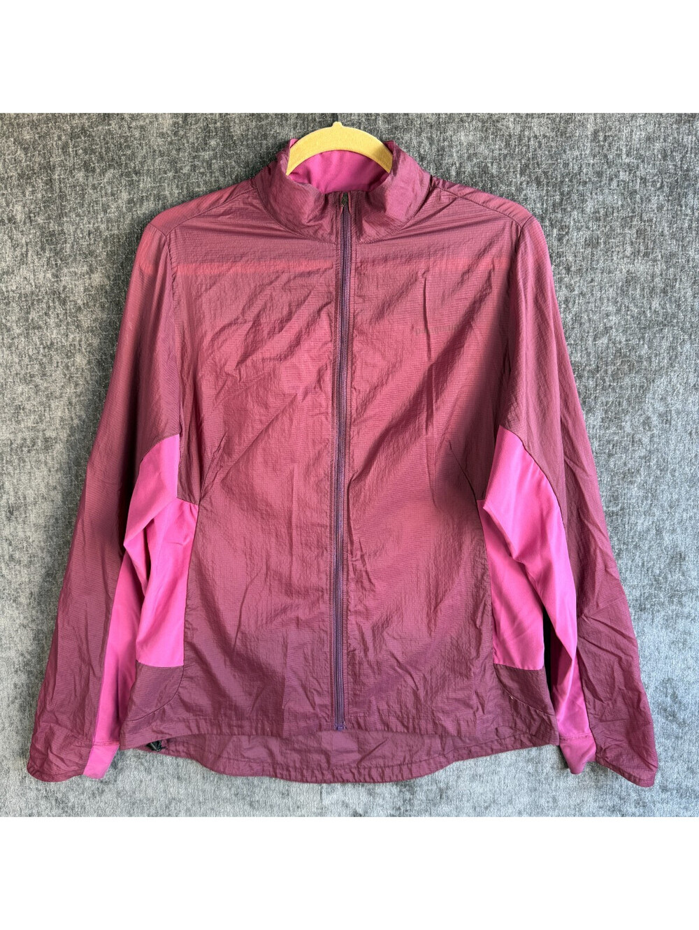 Patagonia Womens Nine Trails Jacket Size L Full Zip Lightweight Running Purple